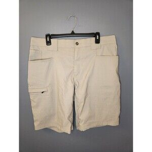 Duluth Flex Dry On The Fly‎ Shorts Men's 36 Beige Standard Fit 11" Cargo Stretch